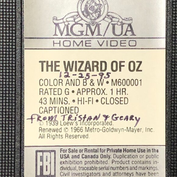 The Wizard of Oz VHS 1995 Judy Garland Classic Movie - Picture 6 of 7
